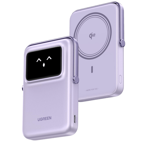 UGREEN Uno 10000mAhPD-20W Magnetic Wireless Qi2 15w Power Bank Purple