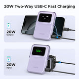 UGREEN Uno 10000mAhPD-20W Magnetic Wireless Qi2 15w Power Bank Purple