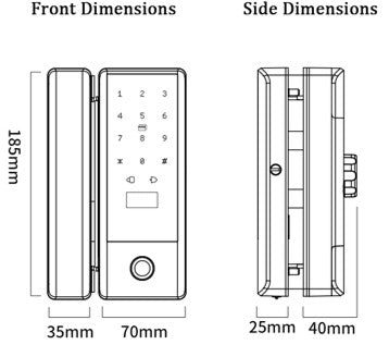 Glass Door Lock Model YG10S fit for Door thickness: 8-12mm(glass door),unlock by TTlock APP / Password / Fingerprint / card / key