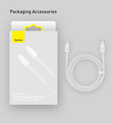 Baseus New Braided Fast Charging Cable USB-C to USB-C 100W 1m - White