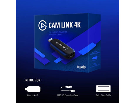 Elgato Cam Link 4K - Broadcast Live, Record via DSLR, Camcorder, or Action cam, 1080p60 or 4K at 30 fps, Compact HDMI Capture Device, USB 3.0 - Level Up