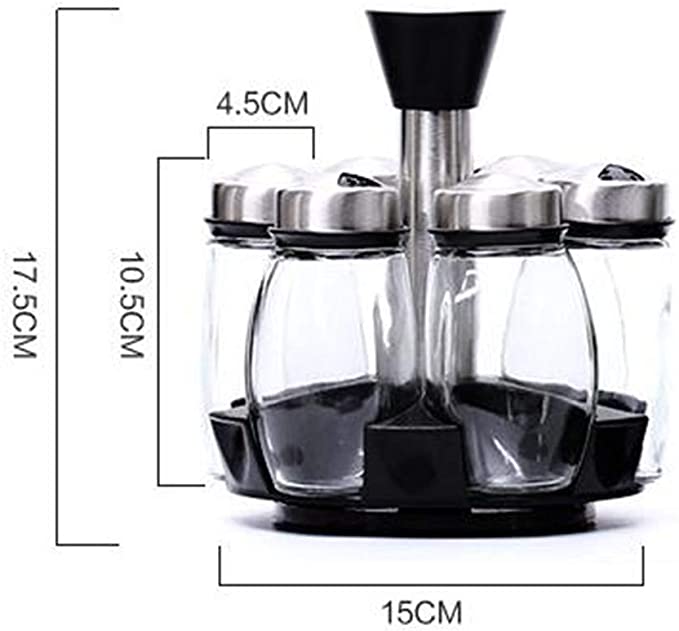 6 pcs Rotating Condiment Spice Jars Set for Kitchen - Level UpLevel UpSmart Devices501659