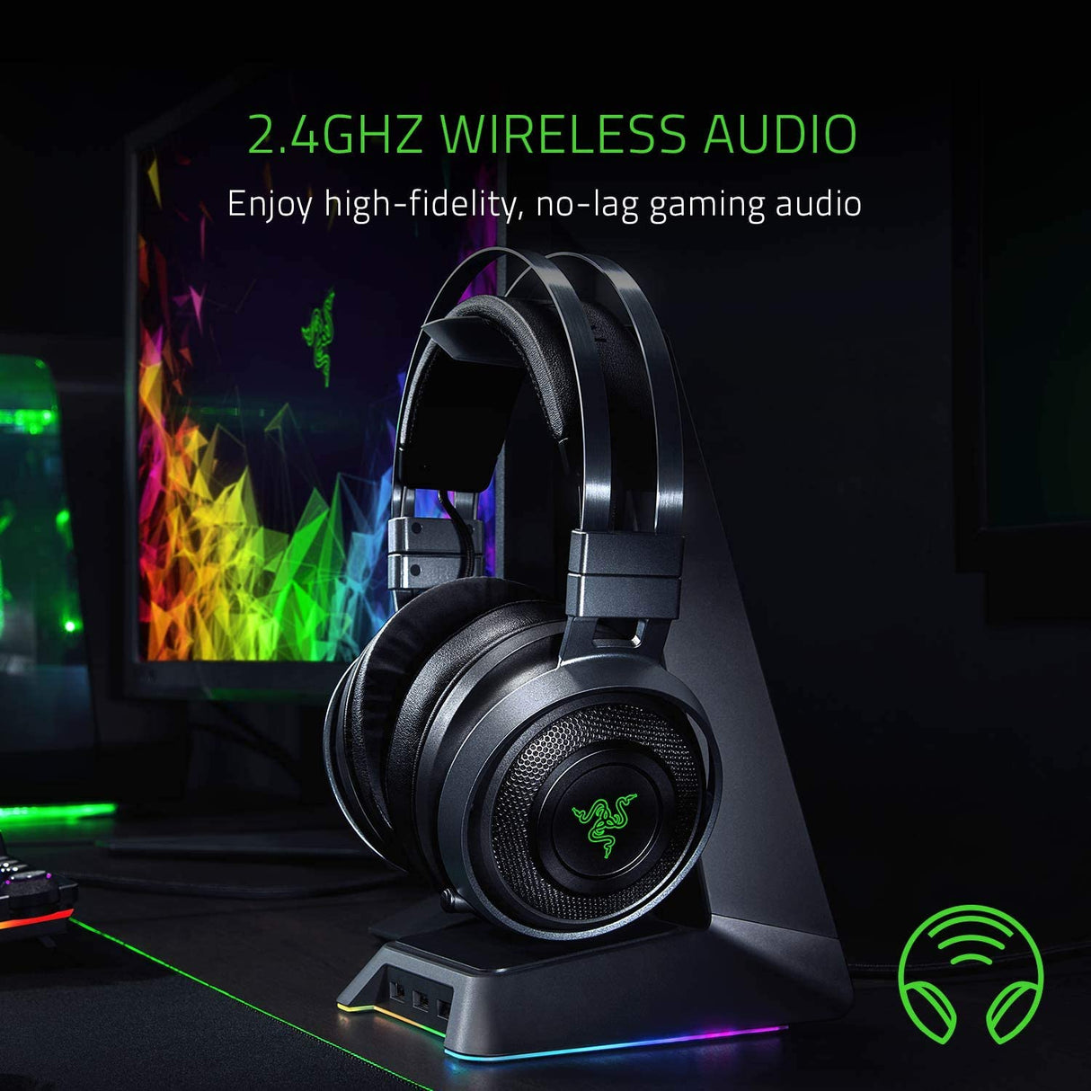 Razer Nari Ultimate Wireless 7.1 Surround Sound Gaming Headset - Level Up