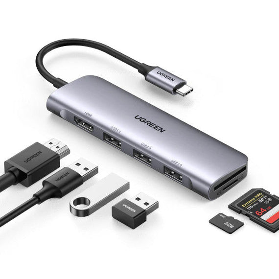 Adapter HUB UGREEN CM511 USB-C To HDMI, 3x USB-A 3.0, SD/TF CM511 - 20956A