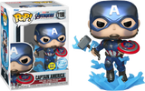 POP: MARVEL- AVENGERS END GAME CAPTAIN AMERICA (W/ BROKEN SHIELD & MJOLNIR) (MT) (GW) (EXC)