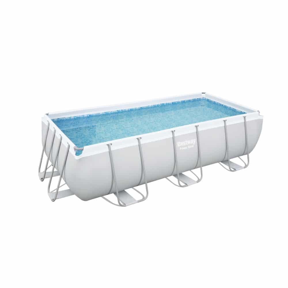 Bestway Power Steel Rectangular Pool Set - Durable PVC and Polyester, Easy Setup, Superior Strength and Durability - 4.04m x 2.01m x 1m - Level UpLevel UpSmart Devices501695