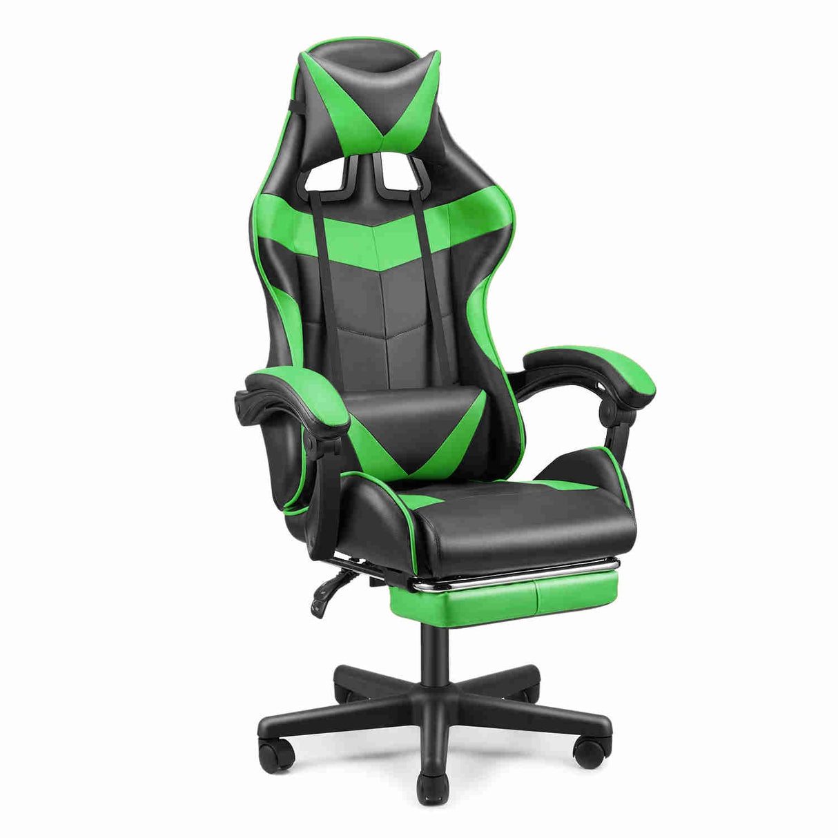 Black Bull Gaming Chair with Foot rest - Green - Level UpBlack BullGaming Chair4044951074135