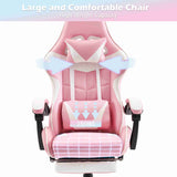 Black Bull Gaming Chair with Foot rest - Pink - Level UpBlack BullGaming Chair4044951074137