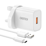 Choetech 18W USB-A Charge + AC Cable - Black - Level UpLevel UpAdapter6971824975284