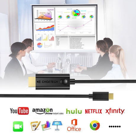 Choetech 3M Type C to HDMI Cable - 3M XCH-0030BK - Level UpLevel UpHDMI AdapterX0019Y6HBZ