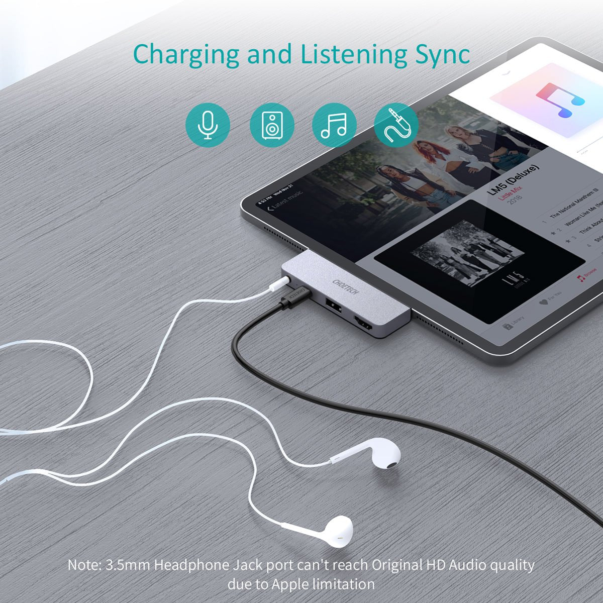 Coltech Dock Choetech 4 in 1 USB C Dock For all usb C Devices - Grey HUB-M13-BK Level Up
