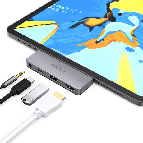 Choetech 4 in 1 USB C Dock For all usb C Devices - Grey HUB-M13-BK - Level UpLevel UpAdapter6971824974706