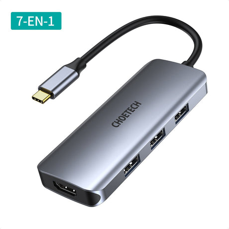 Choetech 7 in 1 USB C HUB - Silver - Level UpLevel UpAdapter6971824976069