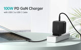 Choetech PD 100W GaN dual USB-C UK Charger with CC cable - Black PD6008-UK-CCBK - Level UpLevel UpAdapter6971824975980