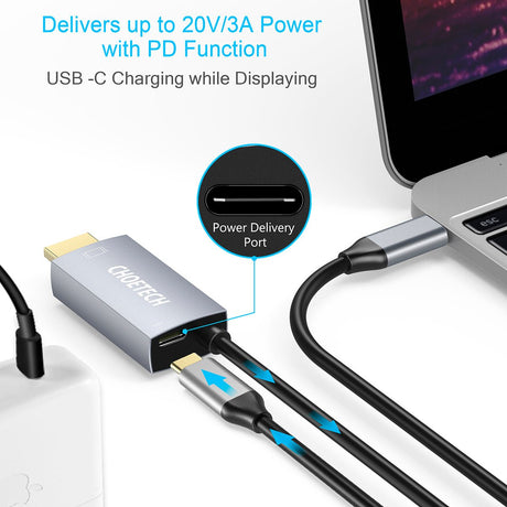 CHOETECH USB-C to HDMI Cable with PD Charging XCH-M180 - Level UpLevel UpHDMI AdapterX0019ZQUOX