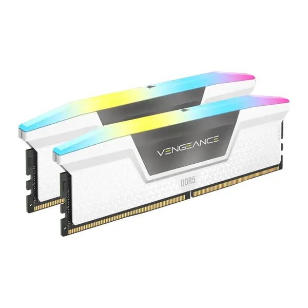 CORSAIR VENGEANCE® RGB 32GB (2x16GB) DDR5 DRAM 5200MHz C40 Memory Kit — White - Level UpLevel UpPC Accessories840006694670