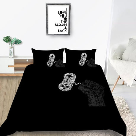 Demon Black Cool Classic Fashionable Game Duvet Cover King Queen Twin Full Single Double Unique Design Bed & Pillow Sheet - Level UpLevel UpBed Sheets