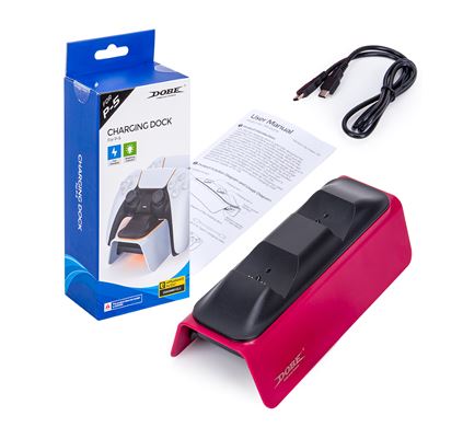 DOBE CHARGING DOCK FOR PS5 - Rose Red - Level UpLevel UpPlaystation 5 Accessories6972520253355