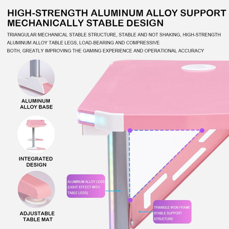 Dowinx Gamaing Desk A1 RGB - Pink - Level UpDowinxGaming Table10764