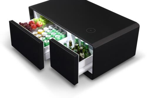 Elegant Smart Coffee Table with 93L Refrigerator, 2 USB - Black - Level UpElegantSmart Devices20217
