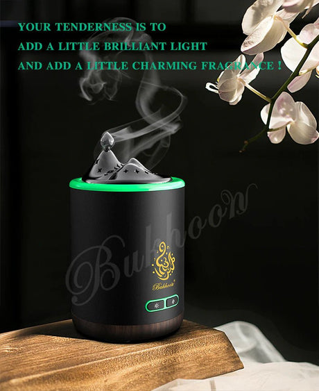Exquisite Mountain Bukhoor Burner & Incense Diffuser | USB Rechargeable & Portable - Black - Level UpBukhoor