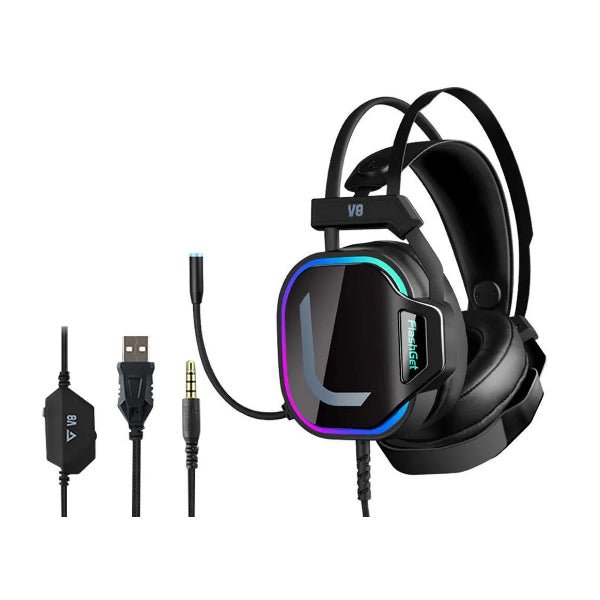 FlashGet V8 RGB GAMING HEADSET - BLACK - Level UpLevel UpHeadset6944009330031