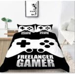 Freelancer Gamer Bedding Creative Fashionable 3D Duvet Cover Black Bed & Pillow Sheet - Level UpLevel UpBed Sheets