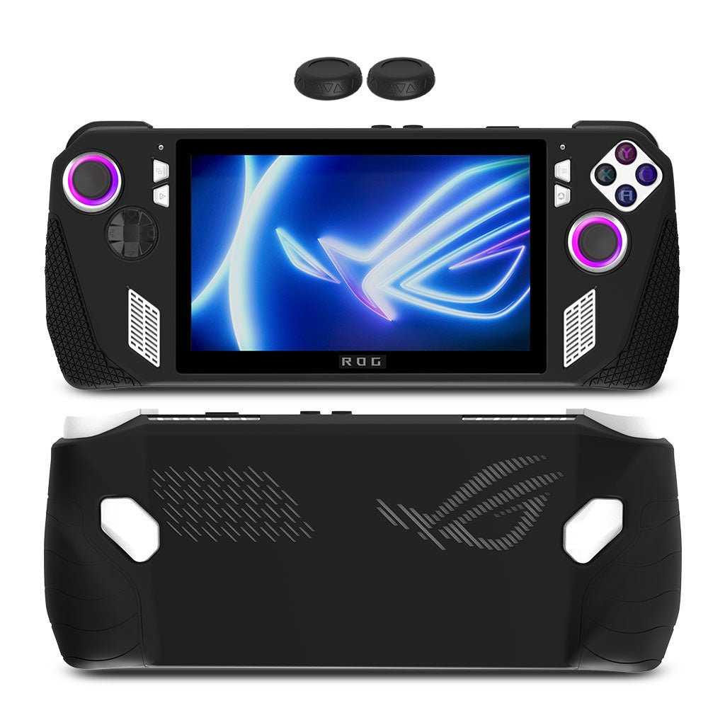 Custodia protettiva in silicone per ASUS Rog Ally, custodia in silicone antiscivolo antiurto per console da gioco ASUS Rog Ally con impugnature antiscivolo per pollice (verde fosforescente