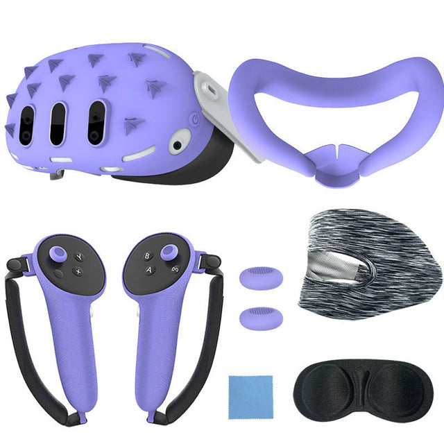 Gamax Meta Quest 3 Hexagon Flat Silicone Protective Case Set - Purple - Level UpGamaxVirtual Reality Accessories6972520255397