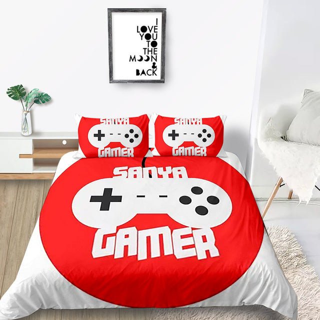 Gamepad Bedding Set Rock Style Creative Fashionable Duvet Cover 3D Bed & pillow Sheet - Level UpLevel UpBed Sheets