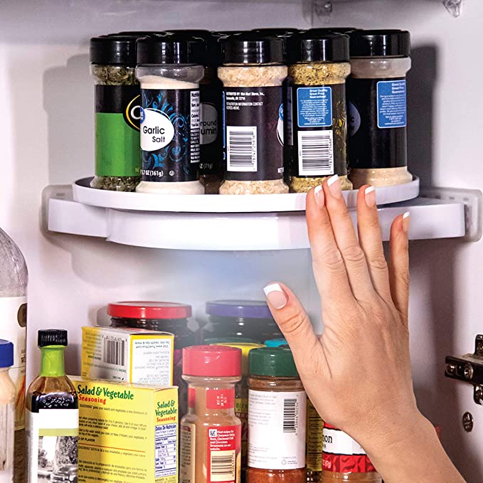 Instahang Rotating 360° Shelf Suction Corner Holder for Bathroom & Kitchen with Water Freeflow Design - Level UpLevel UpSmart Devices501655