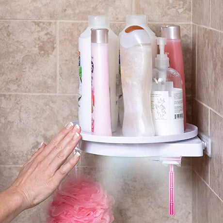 Instahang Rotating 360° Shelf Suction Corner Holder for Bathroom & Kitchen with Water Freeflow Design - Level UpLevel UpSmart Devices501655