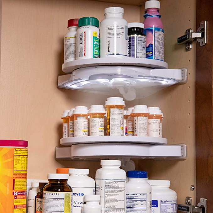 Instahang Rotating 360° Shelf Suction Corner Holder for Bathroom