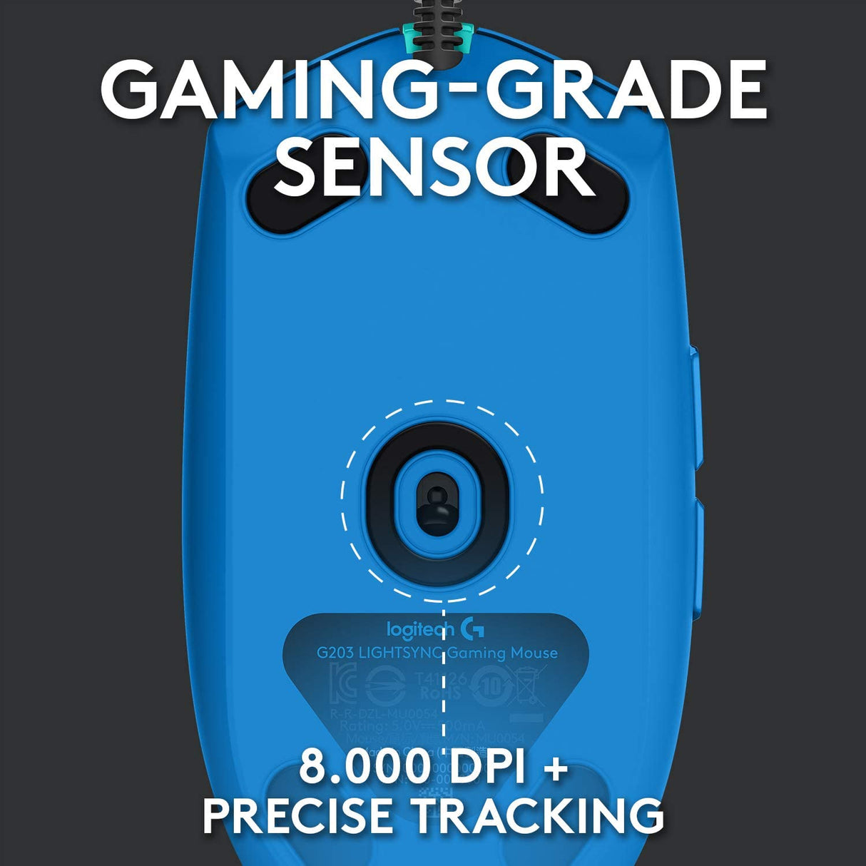 Logitech G203 LIGHTSYNC RGB Lighting Gaming Mouse - Blue - Level UpLogitechPC Accessories5.10E+12
