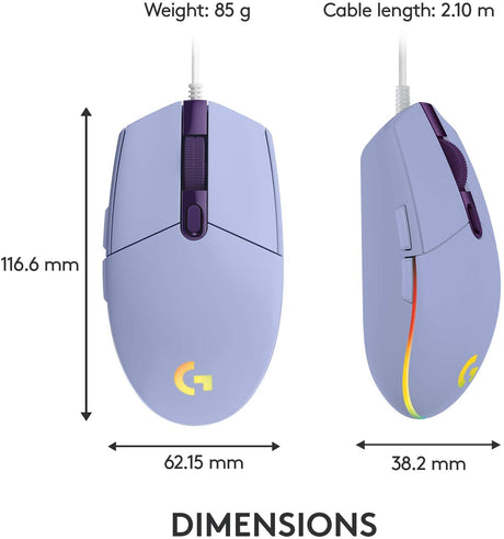 Logitech G203 LIGHTSYNC RGB Lighting Gaming Mouse - Lilac - Level UpLogitechPC Accessories5.10E+12