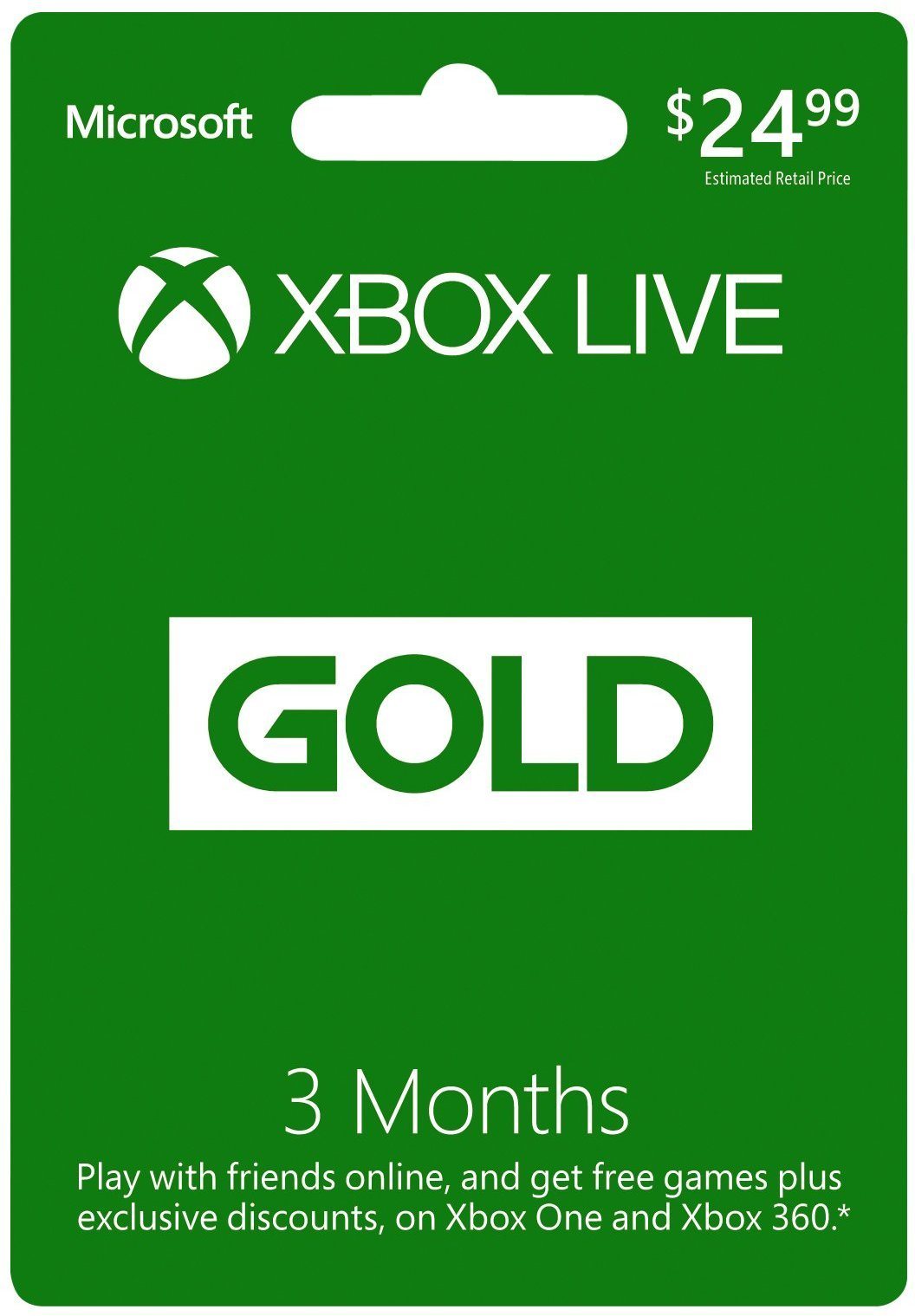 Microsoft Xbox LIVE 3 Month Gold Membership Gift Card - Level UpMicrosoftDigital Cards6270351174406