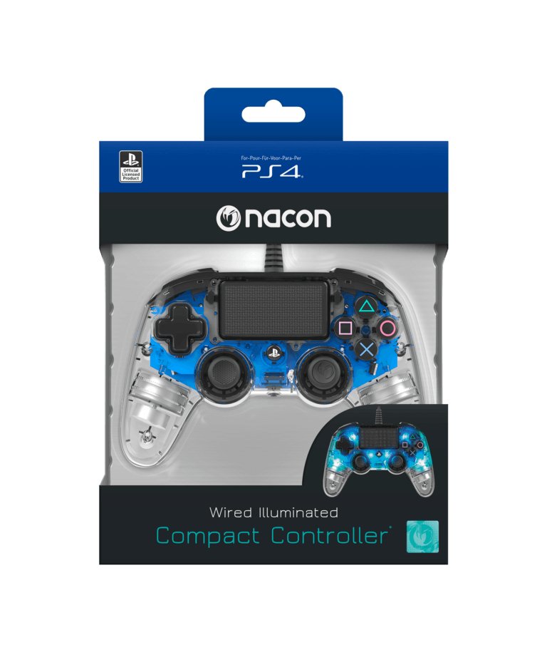 Nacon Wired Illuminated Compact Controller For PlayStation 4 - Blue - Level UpNaconPlayStation3499550360806