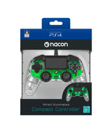Nacon Wired Illuminated Compact Controller For PlayStation 4 - Green - Level UpNaconPlayStation3499550360868