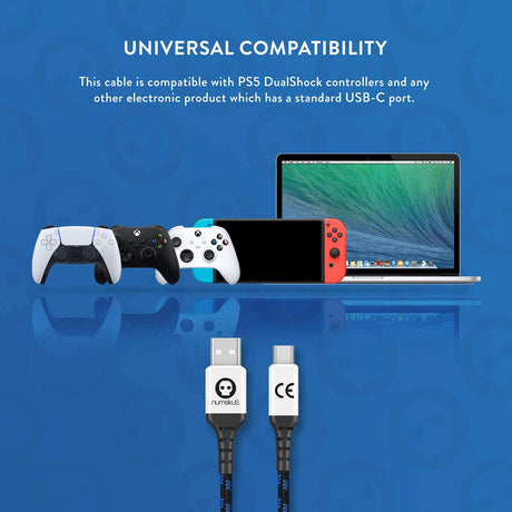 Numskull PS5 Play and Charge USB C Charging Cable For PlayStation 5 - Level UpLevel Up5056280425472