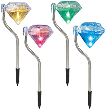 Pack of 4 LED Color Changing Solar Power Diamond Shaped Garden light. - Level UpLevel UpSmart Devices501688