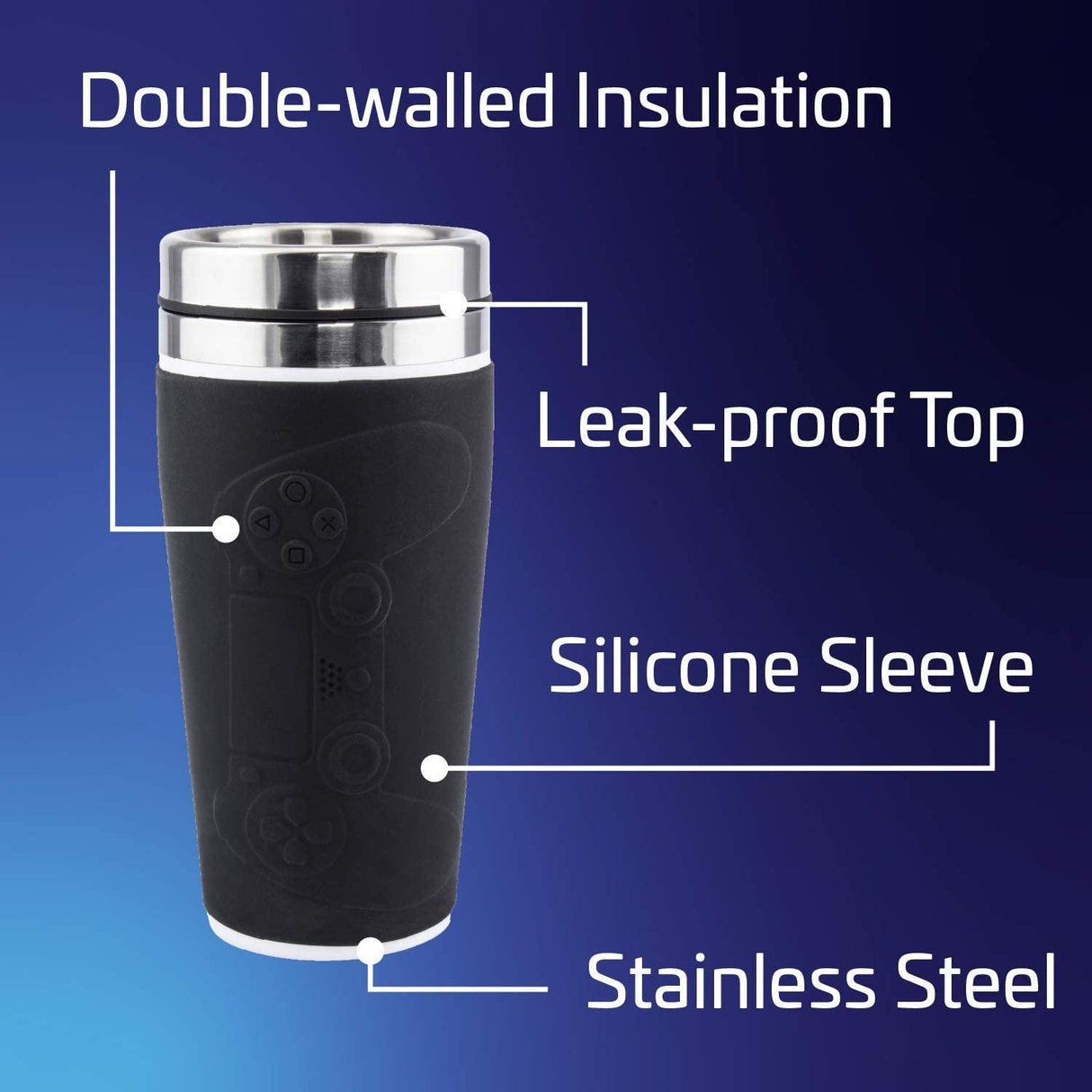 Paladone Playstation Controller Travel Mug Stainless Steel - Level UpLevel UpLight Accessories5055964742133