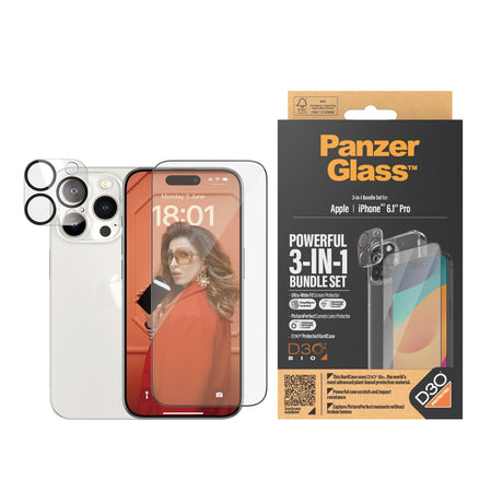 PanzerGlass iPhone 15 Pro 6.1"| 360 Bundle with D3O® | Clear - 5711724211737 - Level UpPanzerGlassScreen Protector5711724211737