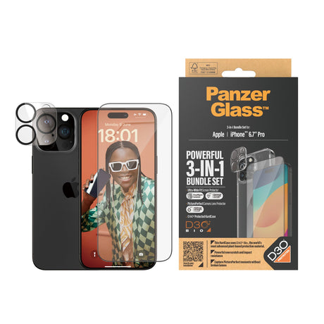 PanzerGlass iPhone 15 Pro Max 6.7" | 360 Bundle with D3O® | Clear - 5711724211751 - Level UpPanzerGlassScreen Protector5711724211751