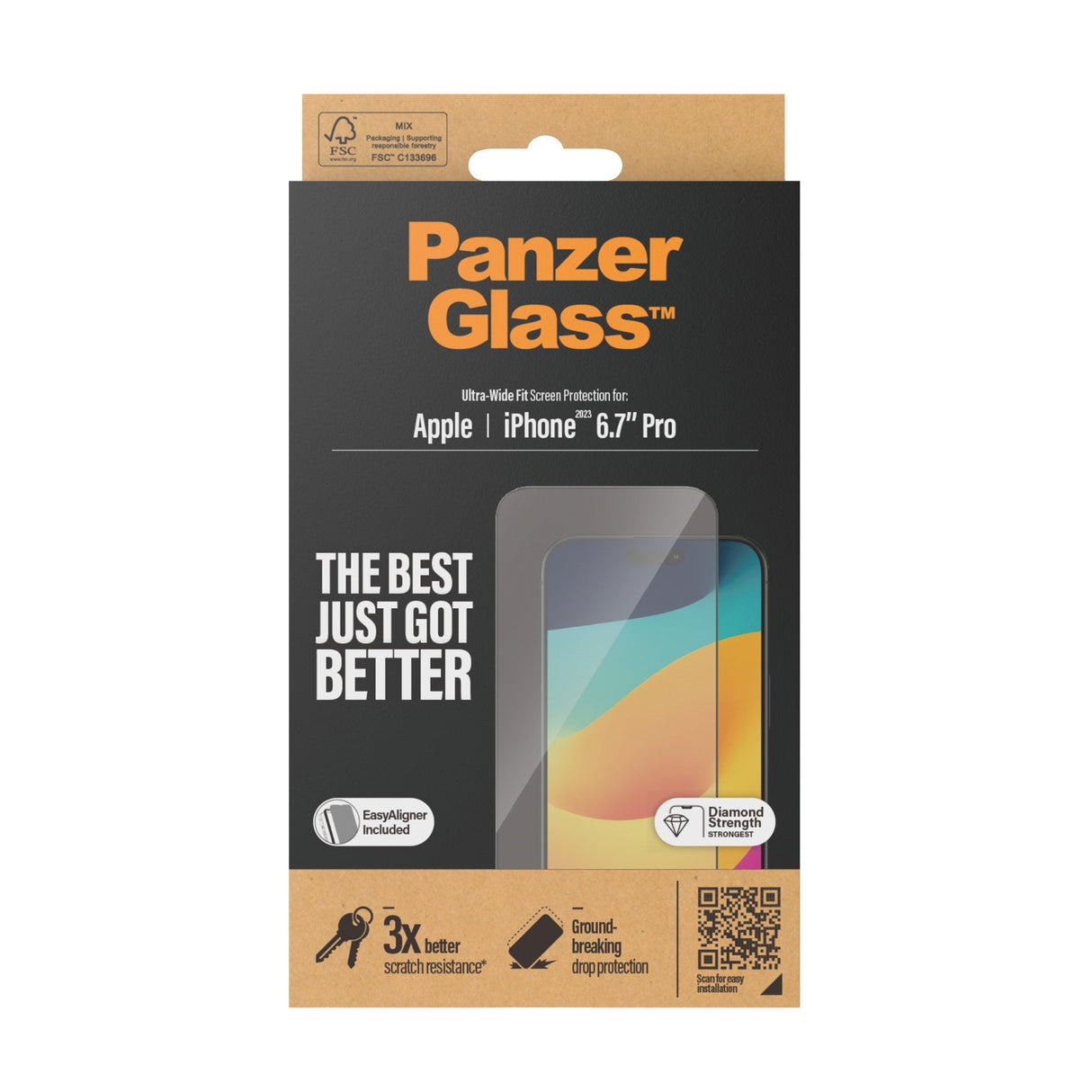 PanzerGlass iPhone 15 Pro Max 6.7" | UWF | Clear - 2812 - Level UpPanzerGlassScreen Protector5711724028120