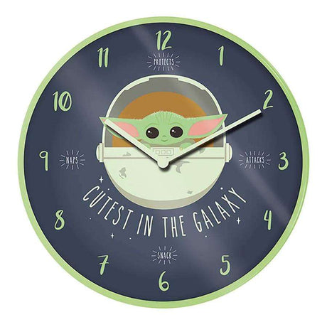 PMD WALL CLOCK: STAR WARS- THE MANDALORIAN (CUTEST IN THE GALAXY) - Level UpLevel UpAccessories5050293854540