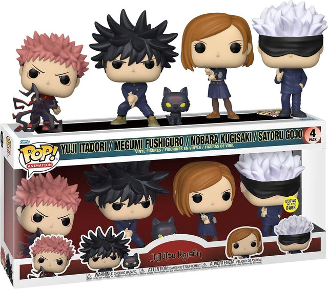 POP 4 PACK: JUJUTSU KAISEN- SATORU GOJO / MEGUMI FUSHIGURO / NOBARA KUGISAKI / YUJI ITADORI (GW) (EXC) - Level UpFunkoAccessories889698668415