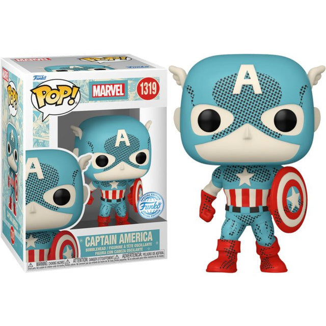 Pop! Marvel: D100 - Retro Captain America (Exc) - Level UpFunko889698744799