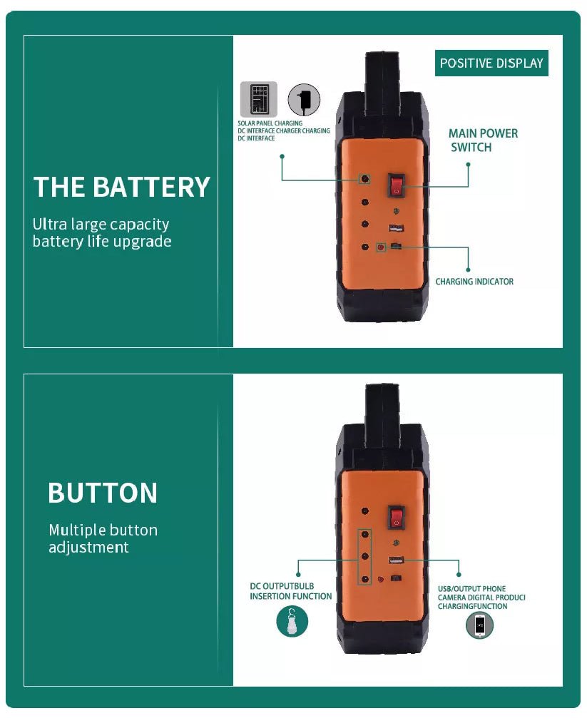 Portable Solar Power Lighting & Charging System with 2 Bulbs for Camping Picnic Home and Outdoors with MP3 & Radio - Level UpLevel UpSmart Devices501692