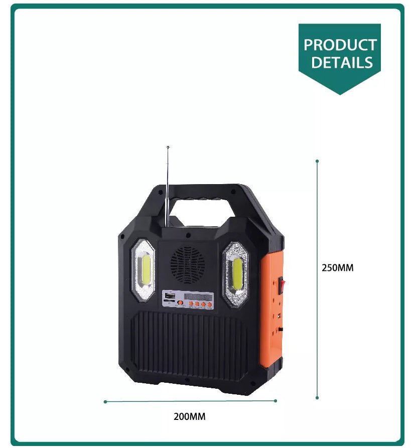 Portable Solar Power Lighting & Charging System with 2 Bulbs for Camping Picnic Home and Outdoors with MP3 & Radio - Level UpLevel UpSmart Devices501692