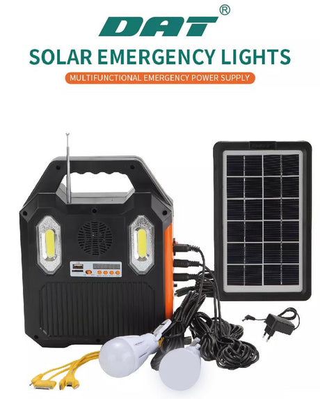Portable Solar Power Lighting & Charging System with 2 Bulbs for Camping Picnic Home and Outdoors with MP3 & Radio - Level UpLevel UpSmart Devices501692